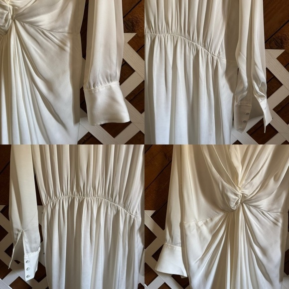 FRAME Revolve Twisted Wrap Shirt dress in Off-White size S - Picture 9 of 16